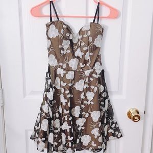 Papaya embroidered flower dress